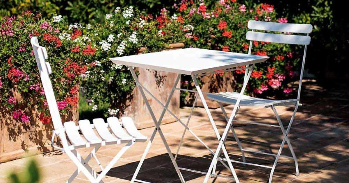 Sedia per Esterno Pieghevole in Metallo Verniciato Made in Italy, 4 Pezzi - Lori
