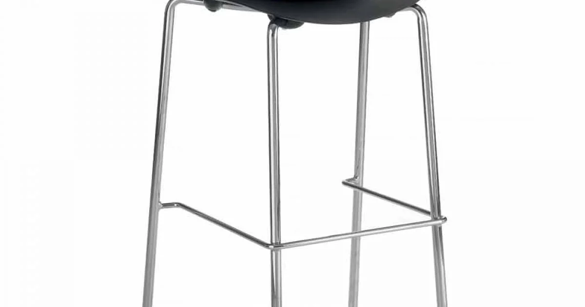 Sgabello Alto in Metallo e Polipropilene Made in Italy, 2 Pezzi - Christabel