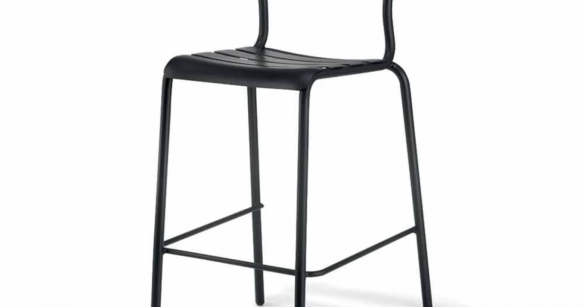 Sgabello Alto da Esterno in Alluminio Impilabile Made in Italy, 2 Pezzi - Trixie