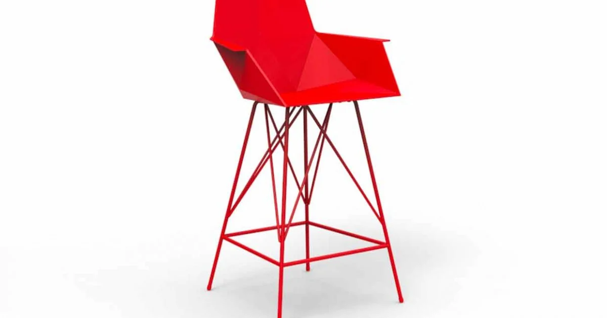 Sgabello con braccioli da giardino Faz Vondom, H 102 cm,design moderno, 4 pezzi