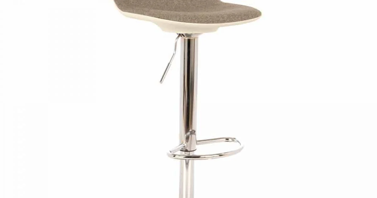 Sgabello Design con Alzata a Gas in Tessuto e Metallo Cromato, 2 Pezzi - Cromo