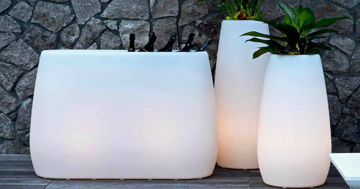 Vaso Fioriera in Plastica Luminosa, Design in 3 Misure, 2 pezzi - Pandora by Myyour