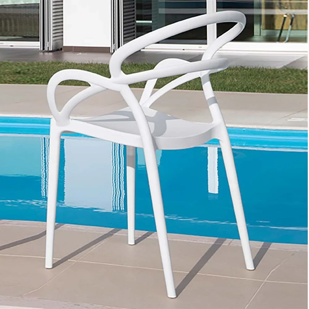 Dina Sedia outdoor con braccioli struttura in polipropilene disponibile in varie finiture