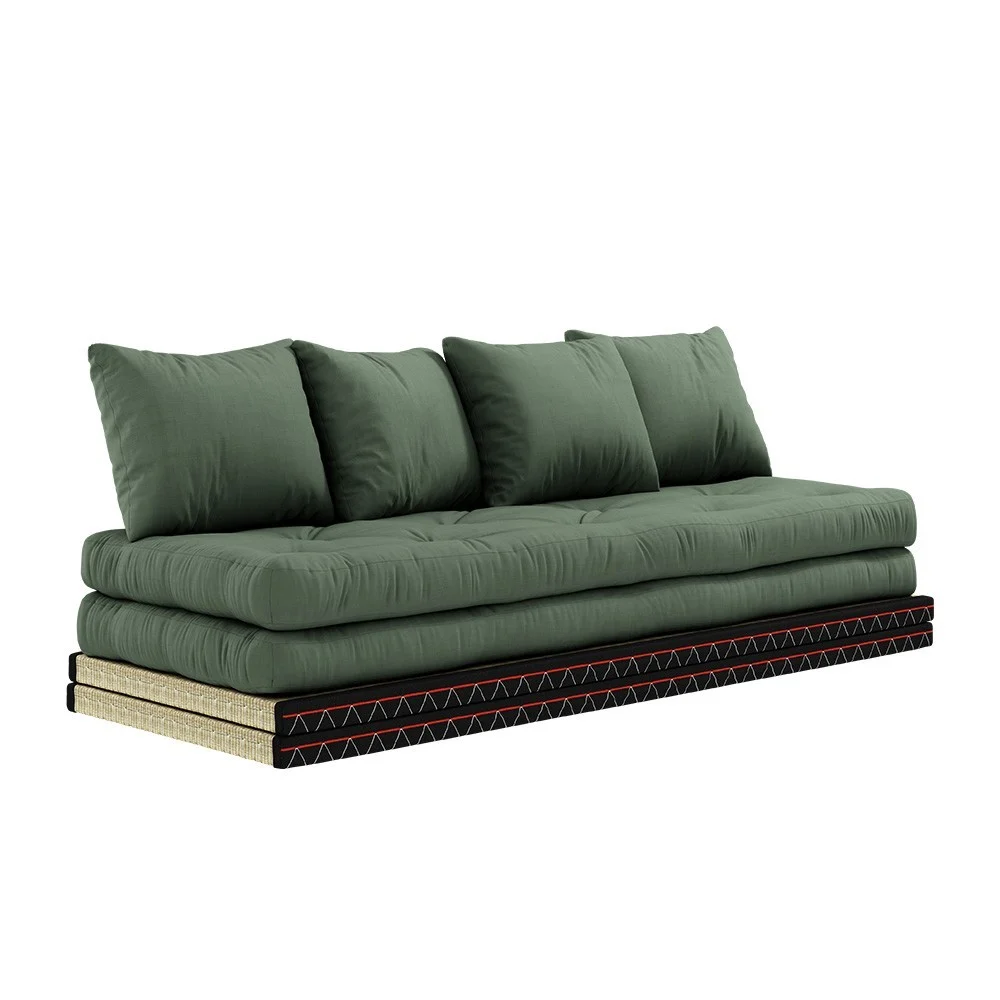 Divano letto 3 posti Chico 756 Verde oliva