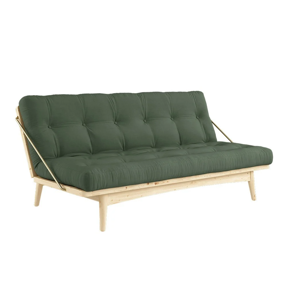 Divano letto Folk 3 posti 756 Verde oliva