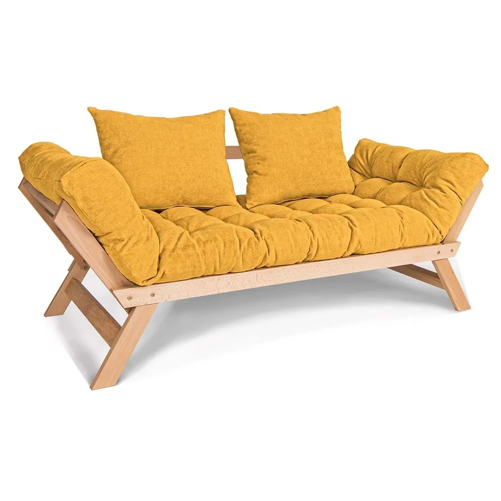 Divano letto scandinavo Allegro in legno naturale