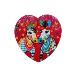 LOVE HEARTS SOTTOBICCHIERE 10 CM ZIG ZAG ZEBRAS