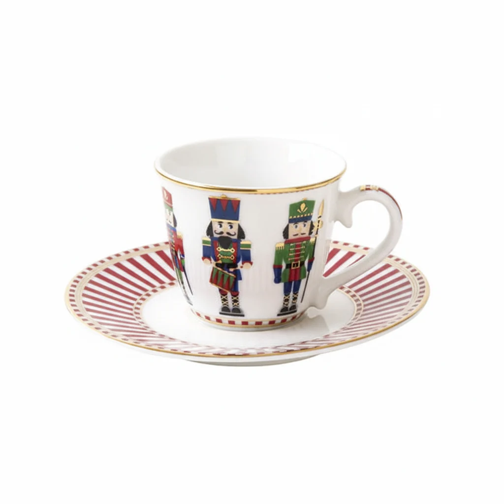 EasyLife Tazzina NutcrackerMas 80 Ml con Piattino Soldatini