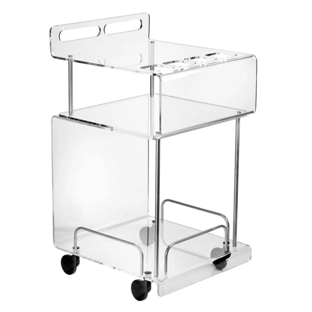 Emporium Ondina carrello in cristallo acrilico con dettagli in metallo in varie finiture