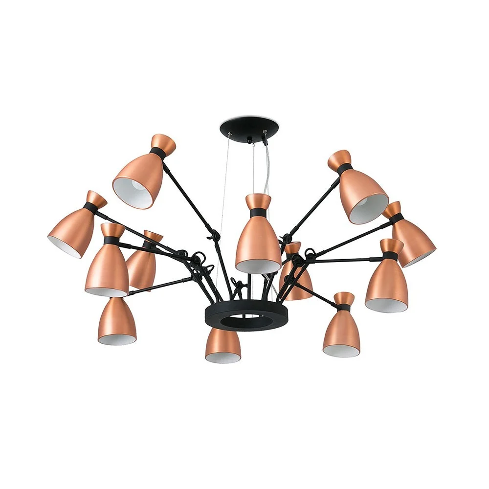 Faro Barcelona Retro 12 L lampada a sospensione finitura rame
