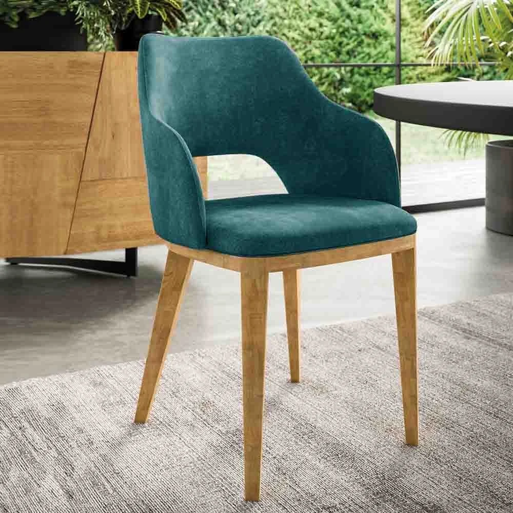 FGF Mobili| Diva Wood sedia in legno e rivestimento in velluto