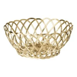 INTRECCIO CESTINO TONDO DORATO 25 CM