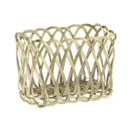 INTRECCIO CESTINO RETT. DORATO 12X6 CM