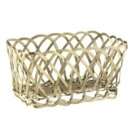 INTRECCIO CESTINO RETT. DORATO 21X11 CM