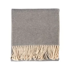 FLAKY PLAID 127X170 100% COTONE GRIGIO