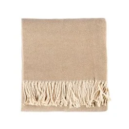 FLAKY PLAID 127X170 100% COTONE TAUPE