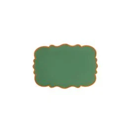 SMERLO SET 2 TOVAGLIETTE VERDE 33X48 BORDO ARANCIO