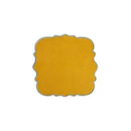 SMERLO SET 4 TOVAGLIOLI OCRA 45X45 BORDO AZZURRO