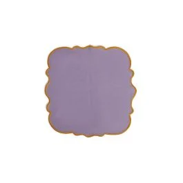 SMERLO SET 4 TOVAGLIOLI LILLA 45X45 BORDO OCRA