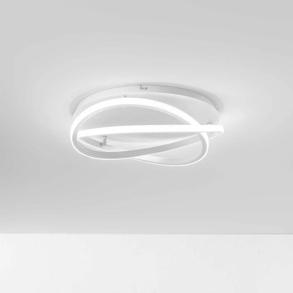 Gea Luce Atia lampada da soffitto Led con struttura alluminio in due finiture satinate e due misure con diffusore in silicone