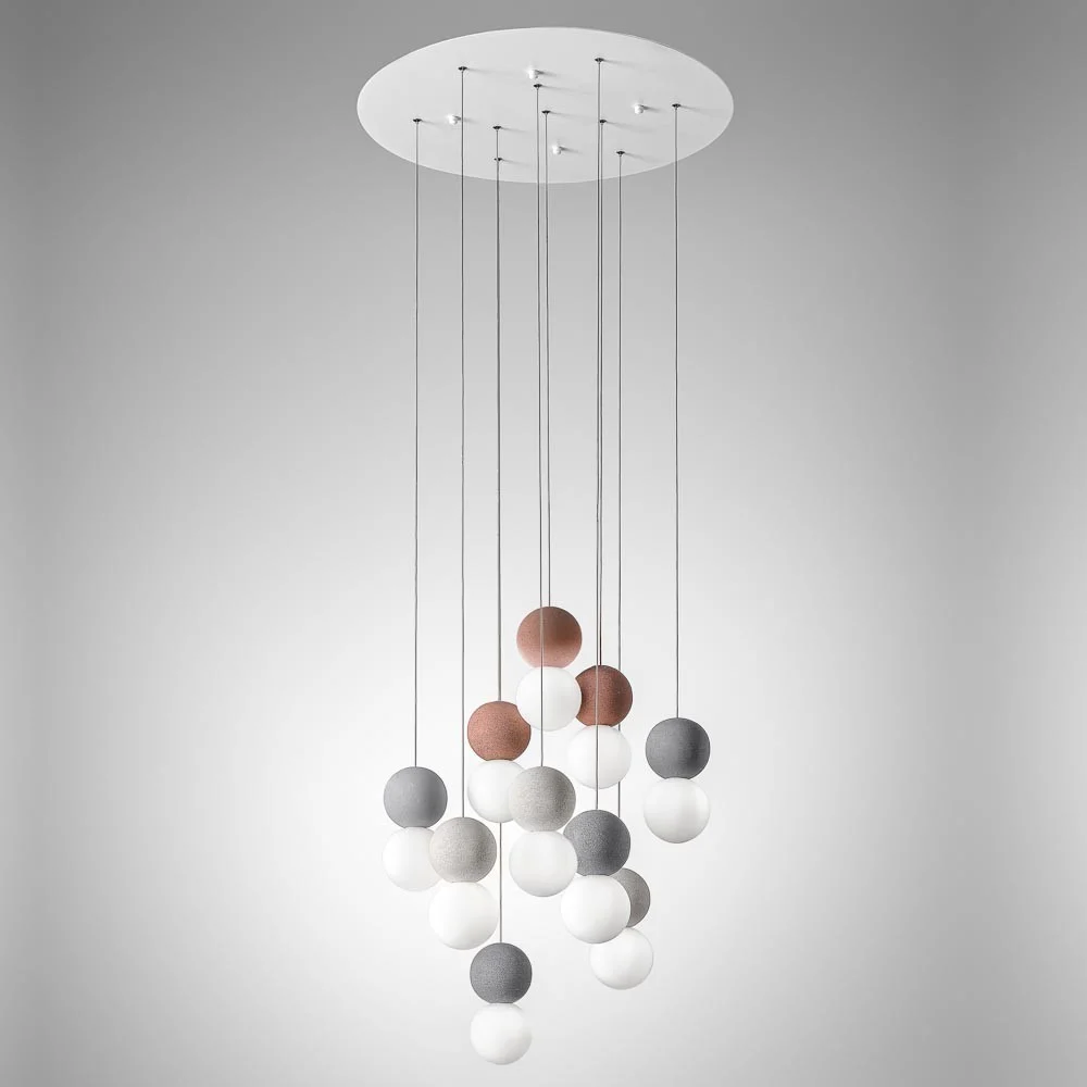 Gea Luce Sfera S/10 lampada a sospensione con 10 punti luce in diversi finiture
