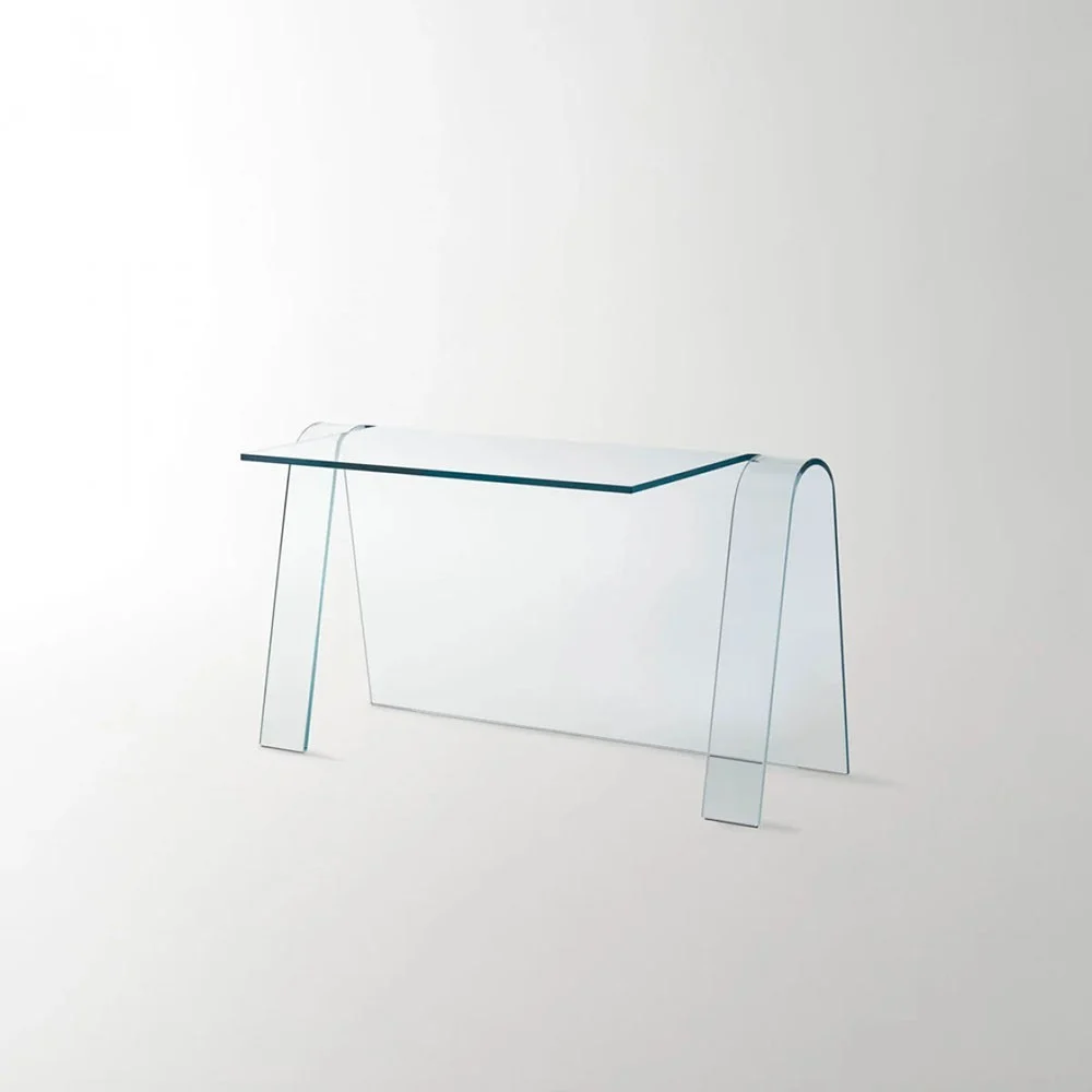 Glas Italia Folio scrivania con piano e gambe in cristallo trasparente