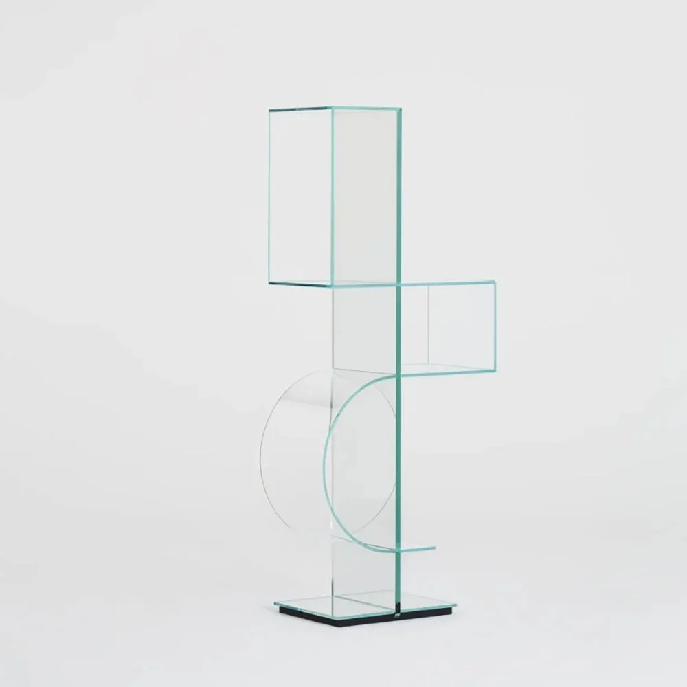 Glas Italia Ollie libreria in verticale in vetro extrachiaro bifacciale