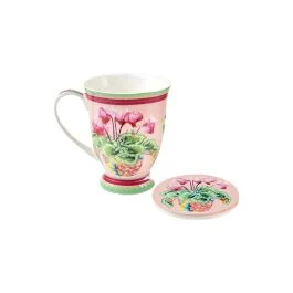 JARDIN MUG CON SOTTOTAZZA 300 ML CYCLAMEN