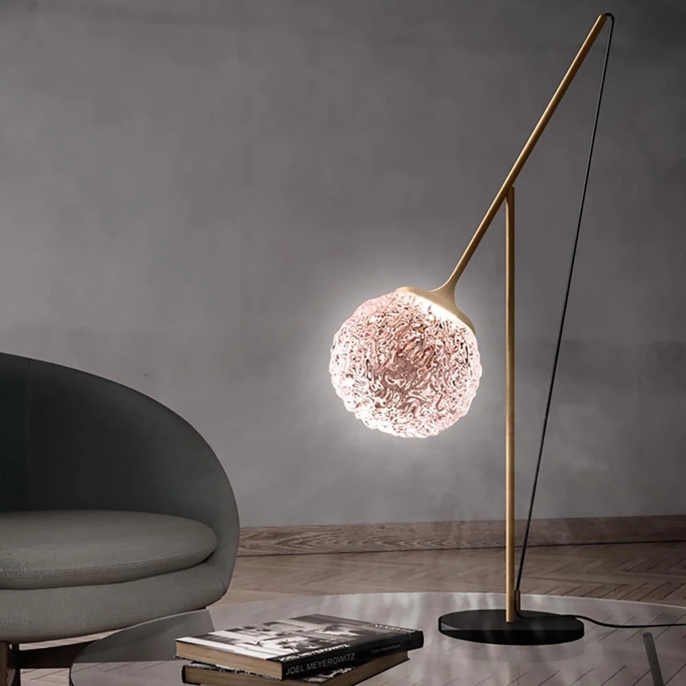 Icone Cristalglobe lampada da tavolo in metallo con diffusore in vetro soffiato