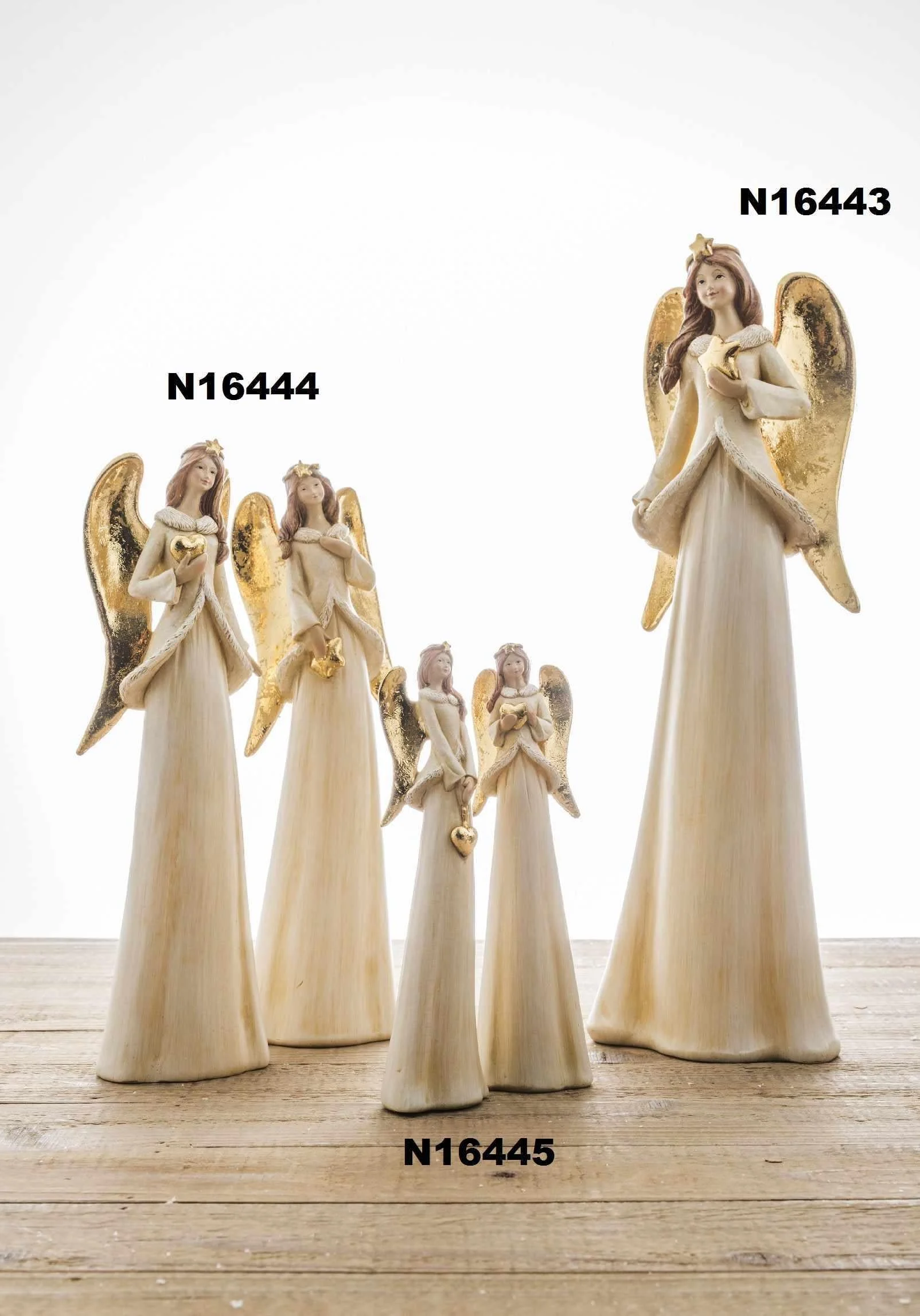 ARPIMEX Angelo Natale in Resina H 19 Cm Gold 1 Pz
