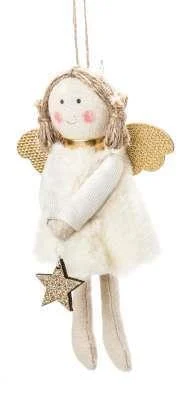 ARPIMEX Angioletto Natale Decorativo con Stella Avorio