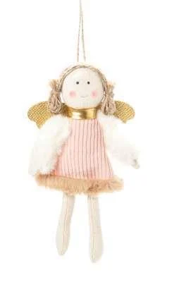 ARPIMEX Angioletto Natale Decorativo in Tessuto H 18 CM Rosa