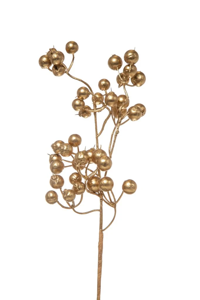 ARPIMEX Bag Natale 12 Rami Decorativi con Bacche Gold 35 Cm