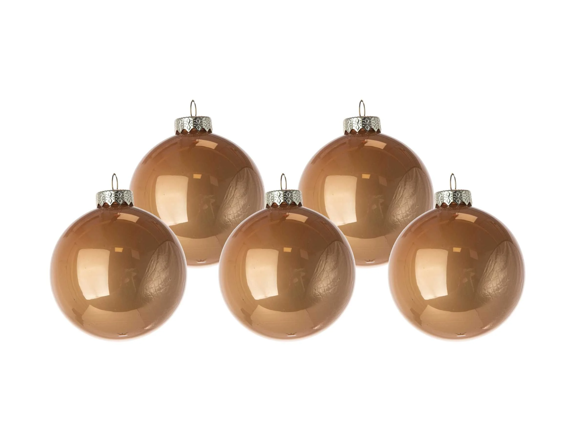 ARPIMEX Box 16 Sfere Natale Vetro D 80 Mm Beige