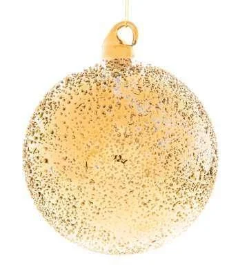 ARPIMEX Box 4 Sfere Natale Vetro Glitterate 10 Cm Oro