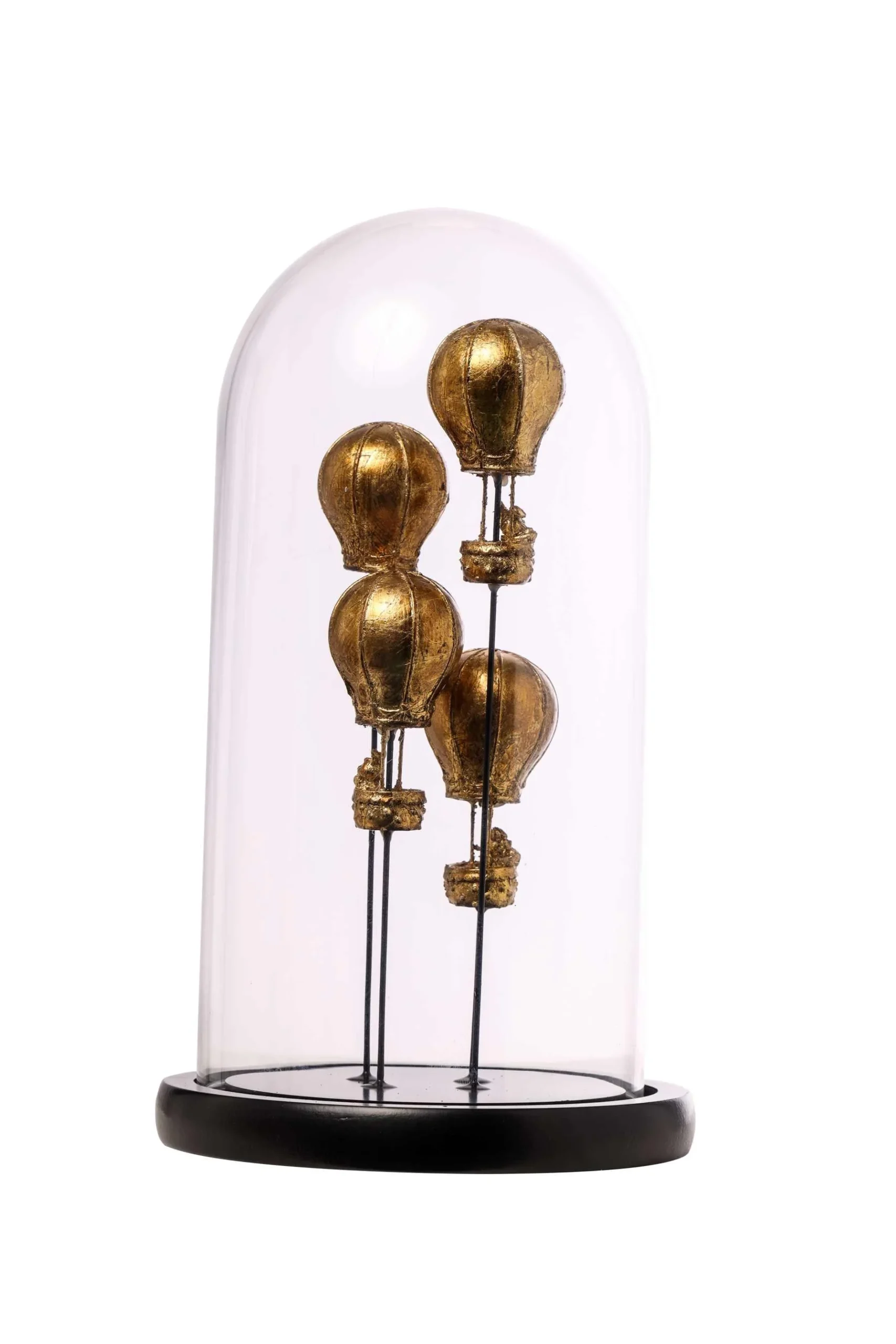 ARPIMEX Campana Vetro con Mongolfiere 17 x 32 Cm Gold