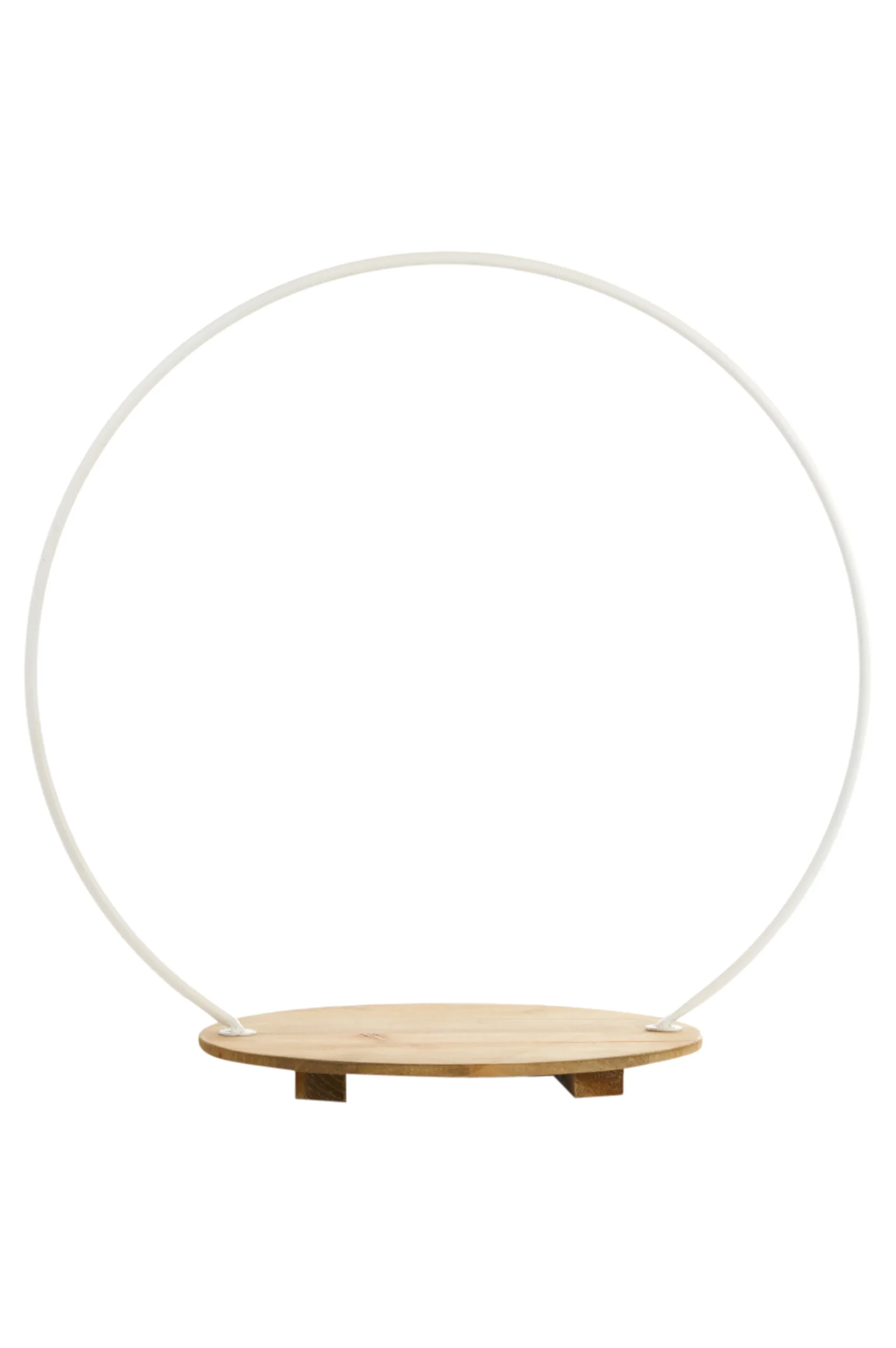 ARPIMEX Cerchio Metallo con Base legno 57 x 34 x 56 Cm Bianco