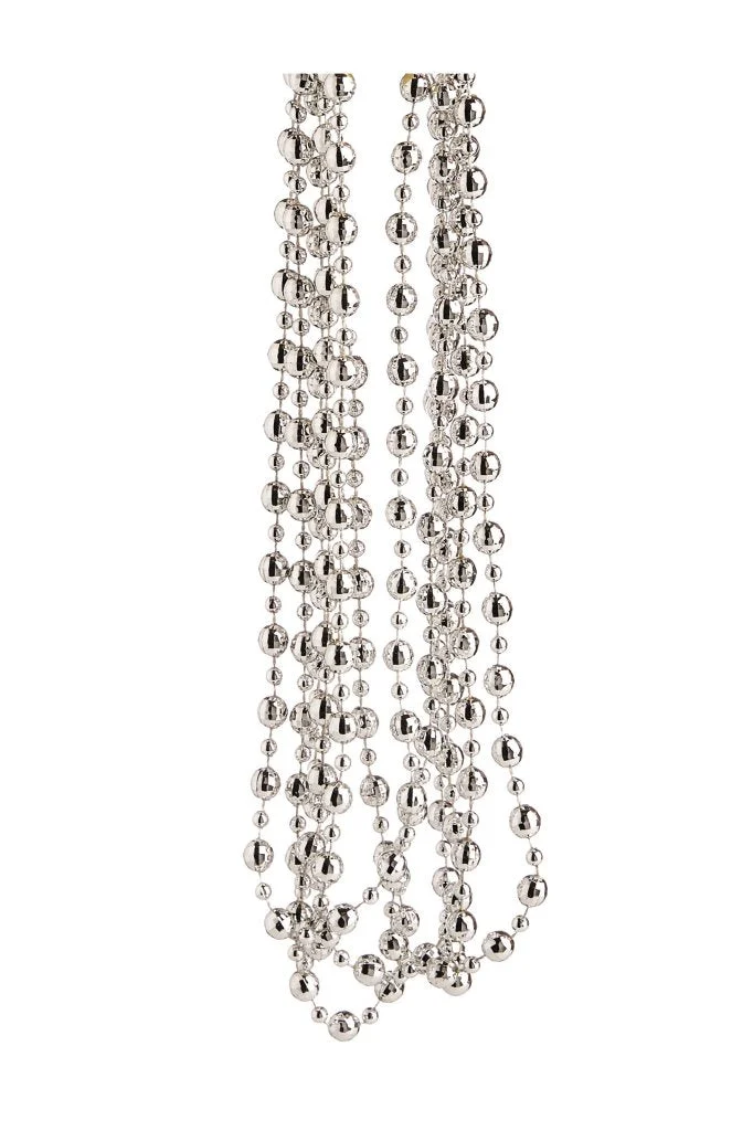 ARPIMEX Collana Natale Perle Plastica D 8 Mm 2,7 Mt Silver