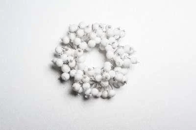 ARPIMEX Coroncina Natale Bacche Innevate D 20 Cm Bianco