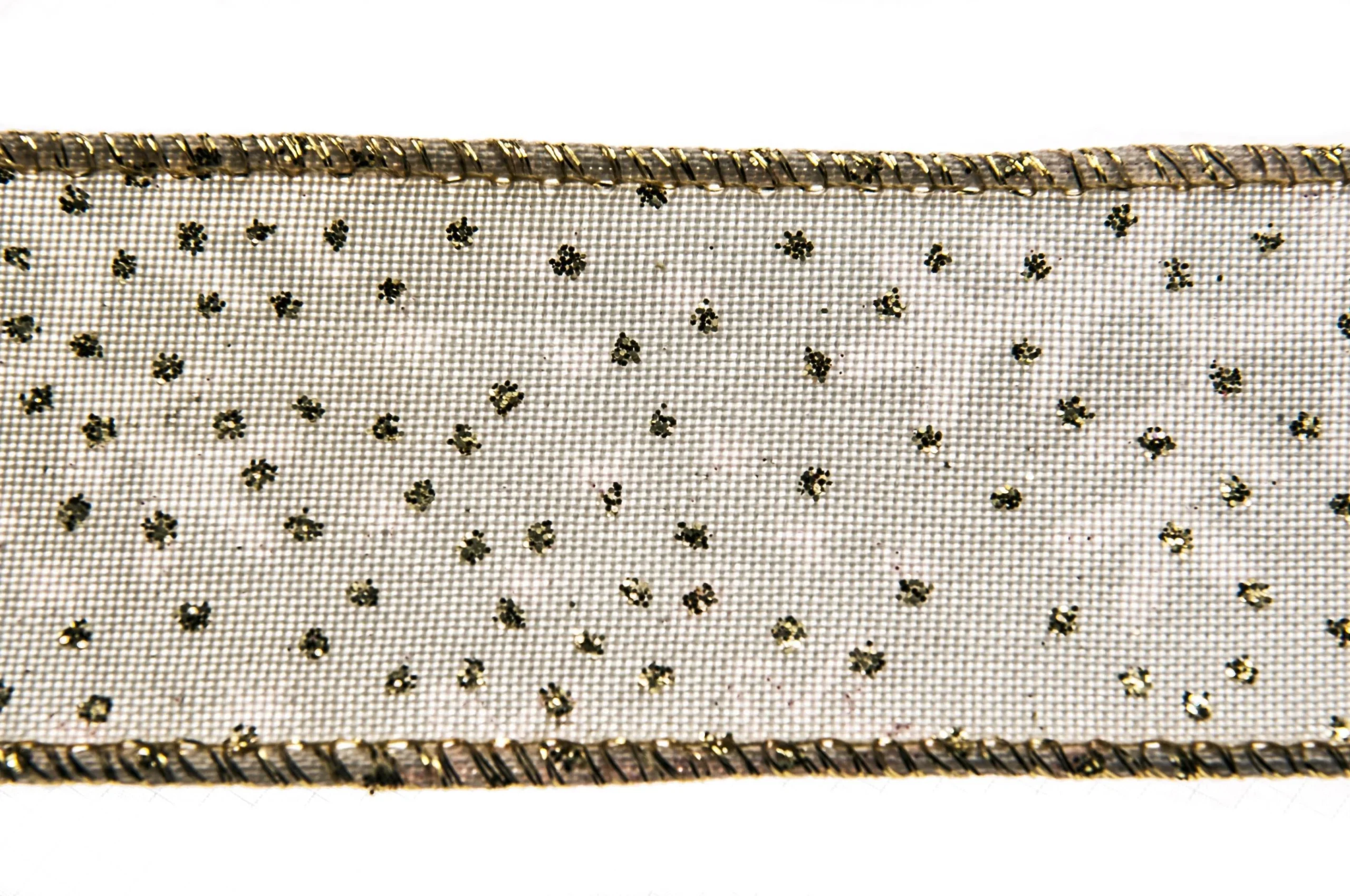 ARPIMEX Nastro Natale Dots Organza Glitterata H 4 Cm L 10 Cm Bianco