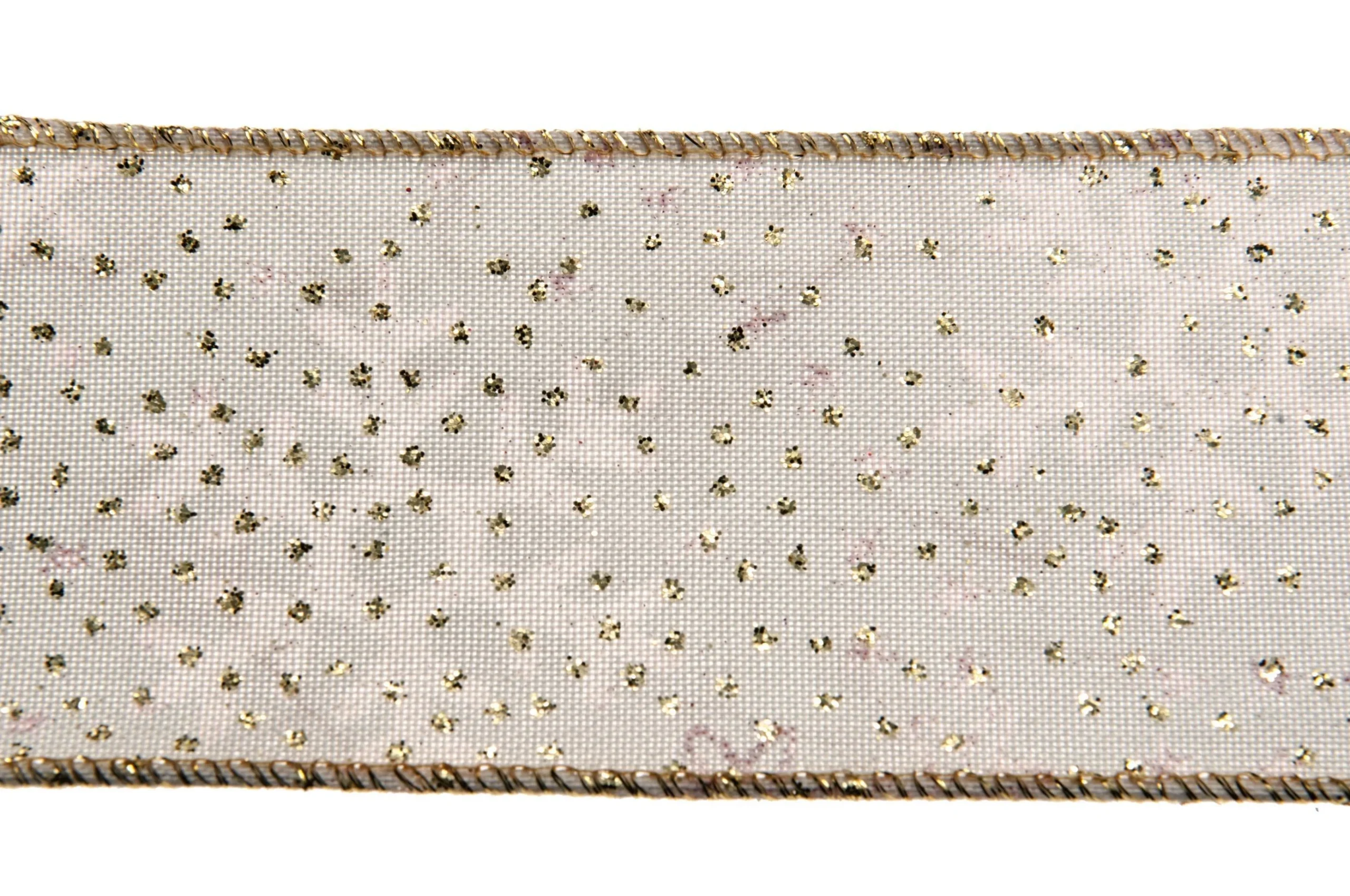 ARPIMEX Nastro Natale Organza Glitterata Dots H 6 Cm L 10 Mt Naturale