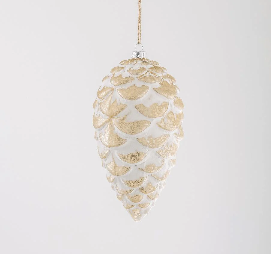 ARPIMEX Pigna Vetro Natale 9 x 16 Cm Bianca