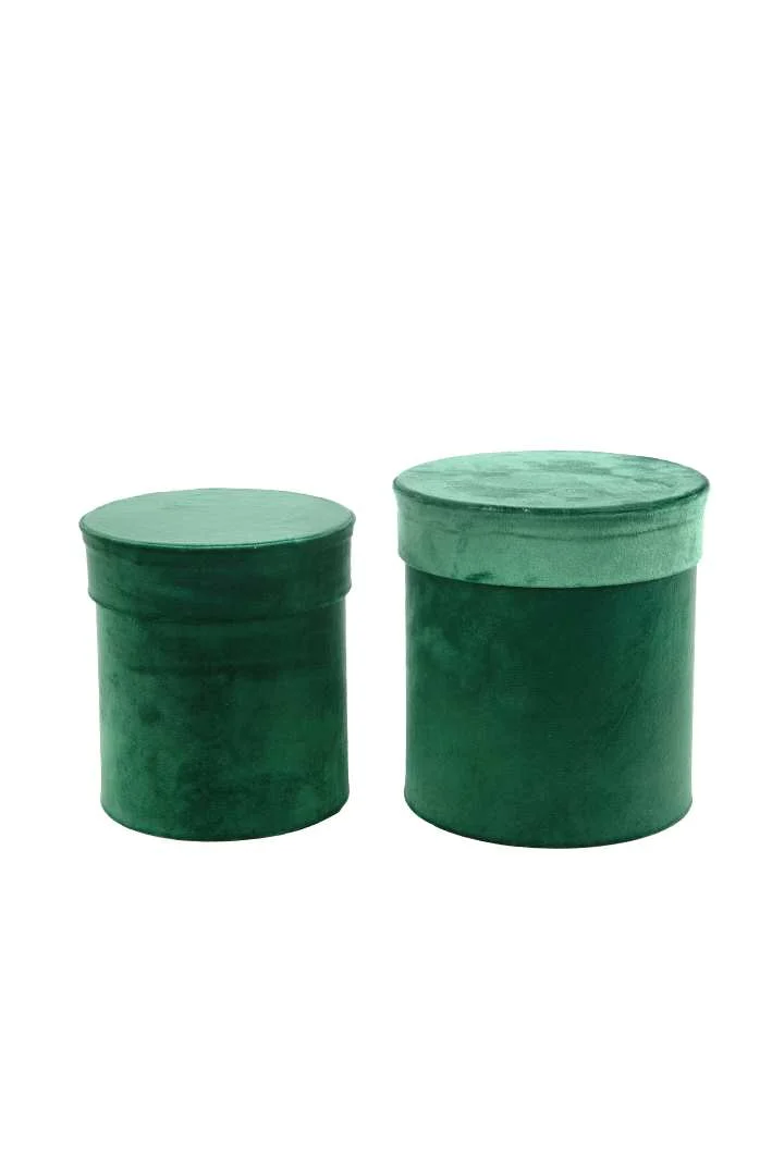 ARPIMEX Set Natale 2 Cappelliere Velluto D 26 Cm H 26 Cm Verde Scuro