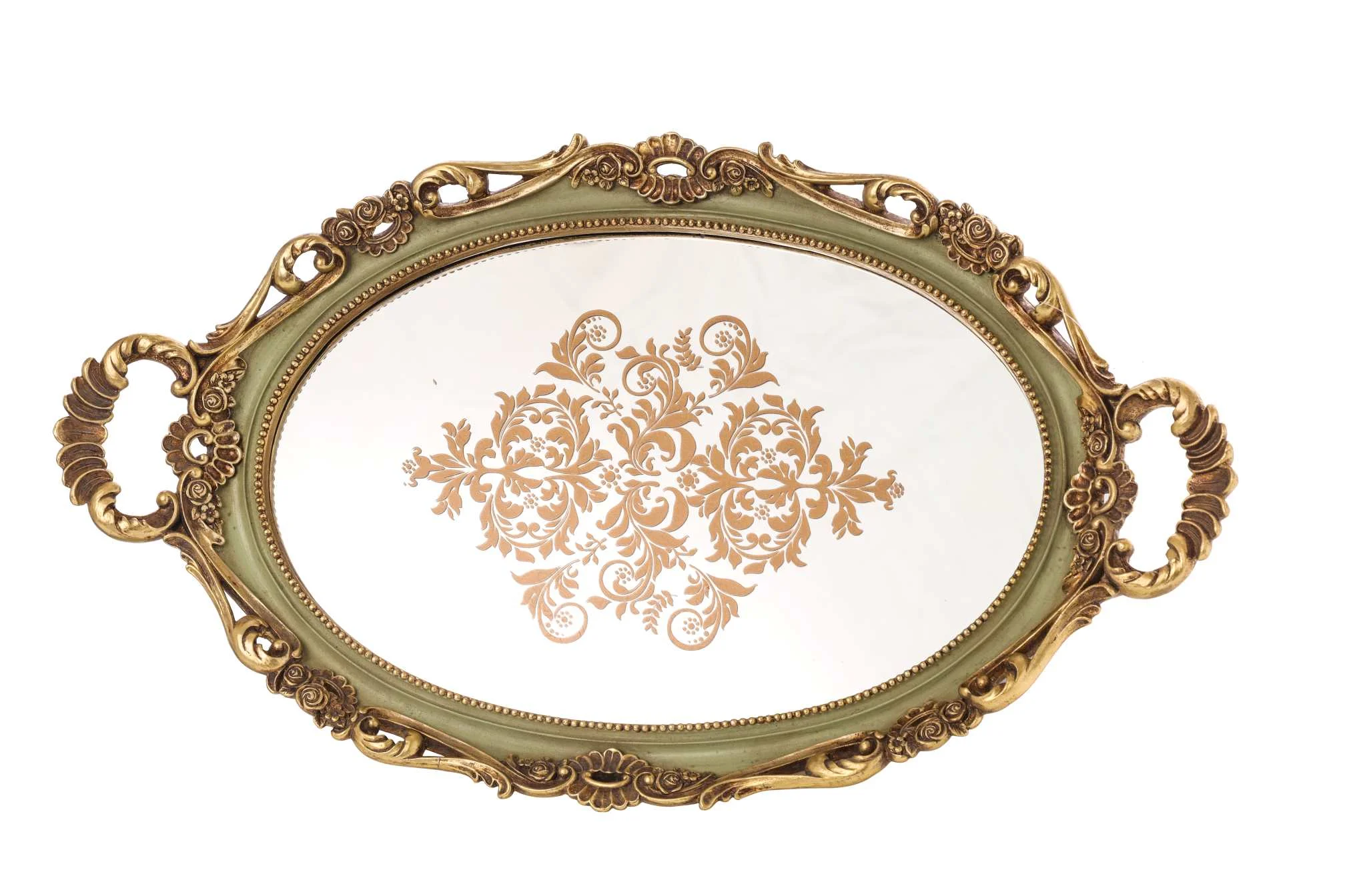 ARPIMEX Vassoio Resina 54 x 31,5 Cm H 5,5 Cm Oro