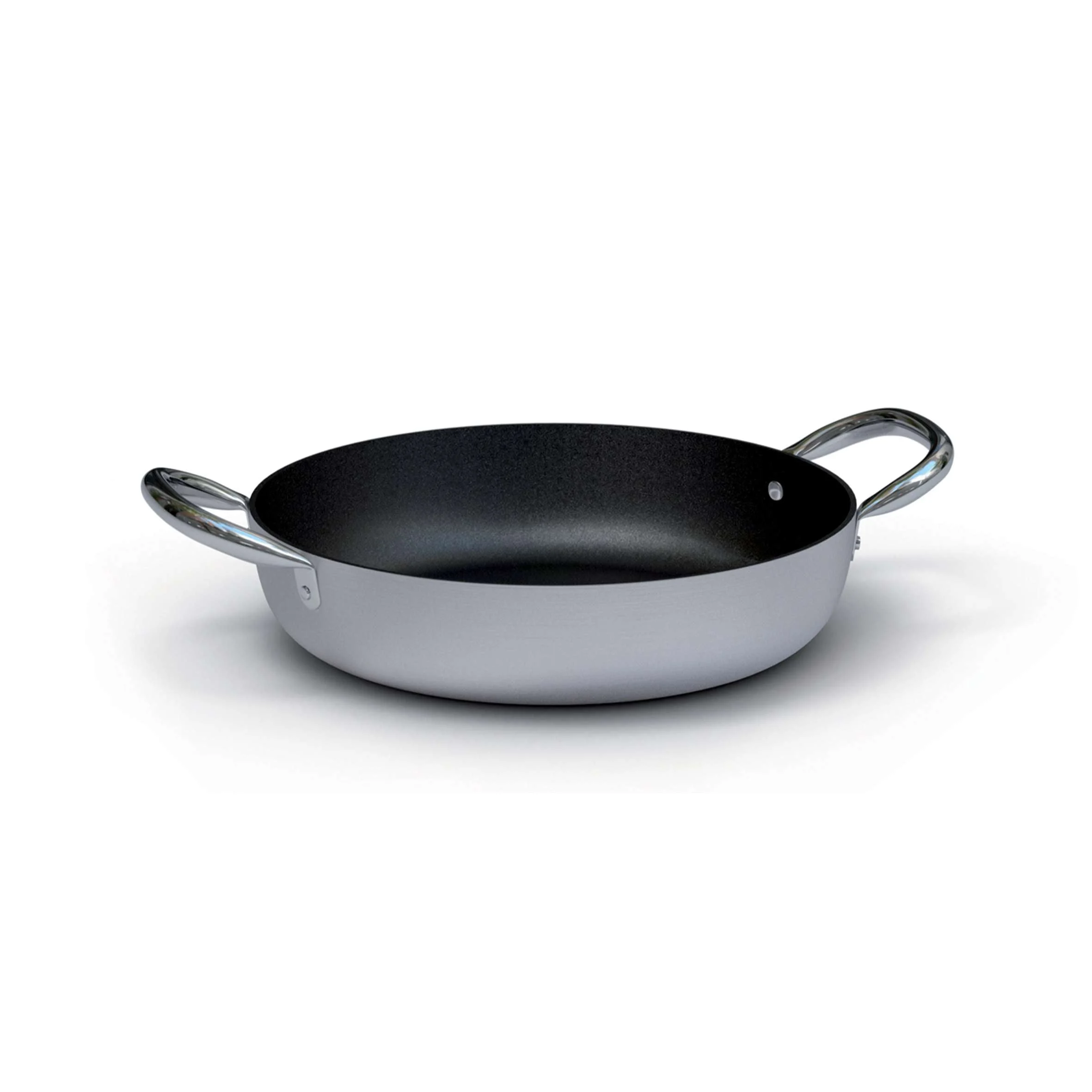 BALLARINI Tegame 2 Maniglie D 24 Cm Alluminio Argento Nero