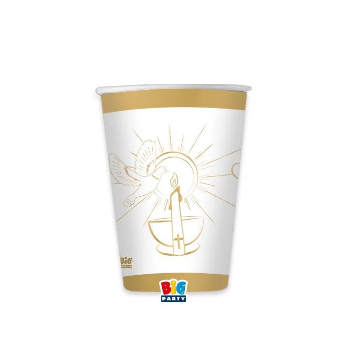 Big Party Bicchieri Cresima Gold Cc 250 8 Pz