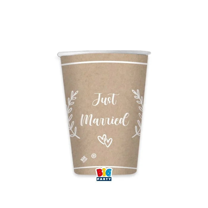 Big Party Bicchieri Just Married Kraft Cc 250 8 Pz