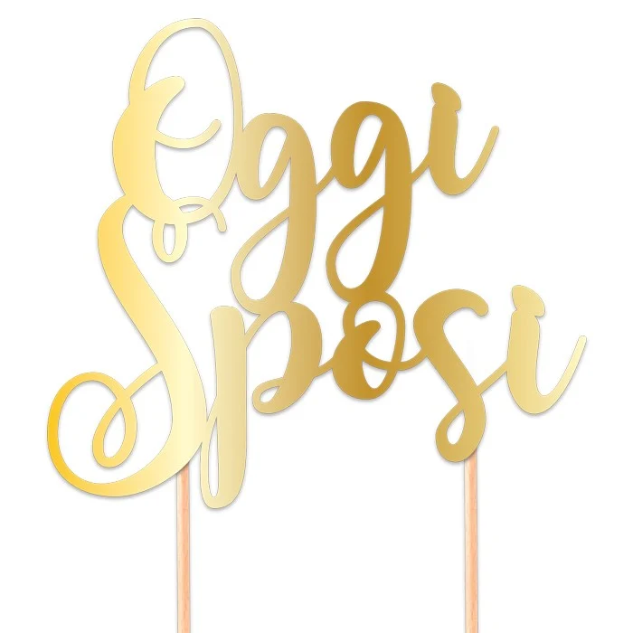 Big Party Cake Topper Oggi Sposi Gold 16 x 21 Cm