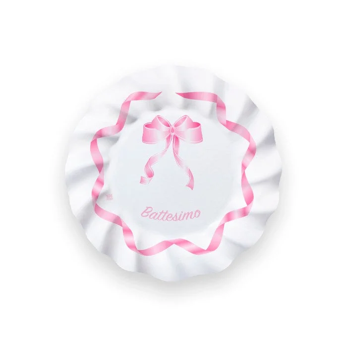 Big Party Piatti Battesimo Rosa D 20 cm 8 Pz