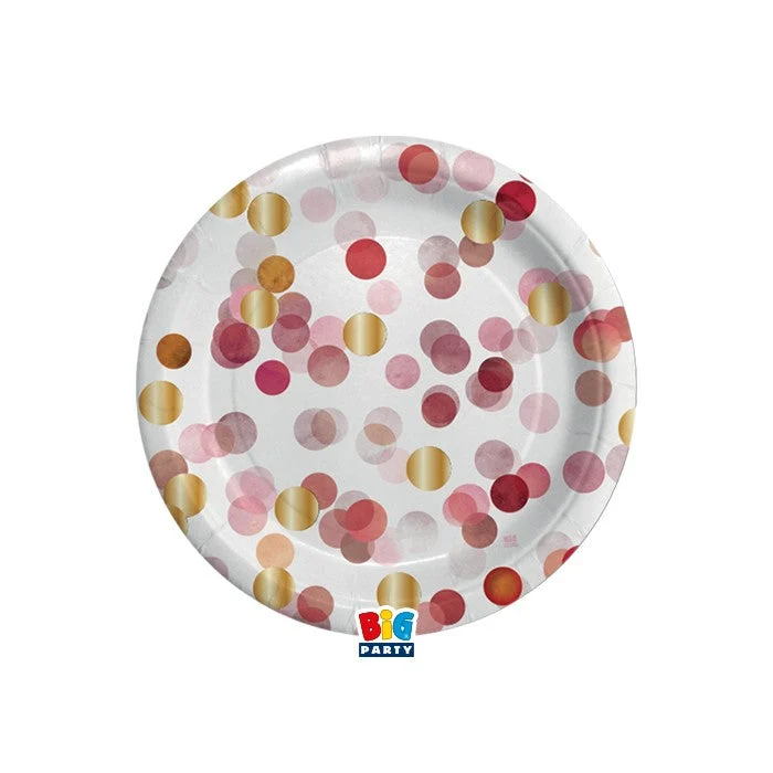 Big Party Piatti Coriandoli Rosa D 18 Cm 8 Pz